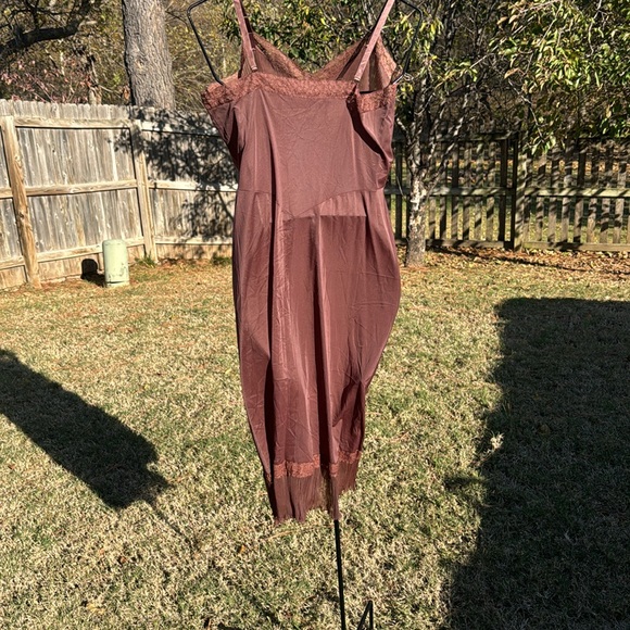 Vintage 1950s Brown Vanity Fair Accordion crystal pleat Slip sz 38 USA made - Picture 5 of 8